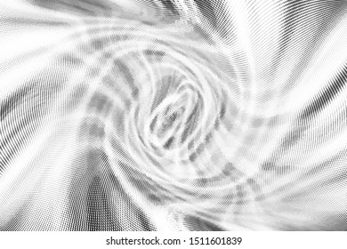 Abstract monochrome halftone pattern. Soft dynamic lines. Half tone  geometric vector illustration with dots. Modern black and white polka dots background for web design, print, templates