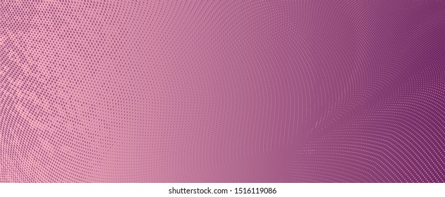 Abstract monochrome halftone pattern. Soft dynamic lines. Half tone wide geometric vector illustration with dots. Modern black and white polka dots background for web design, print