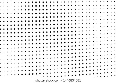 Abstract monochrome halftone texture. Background of black dots on white