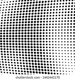 Abstract monochrome halftone texture. Black dots on white background