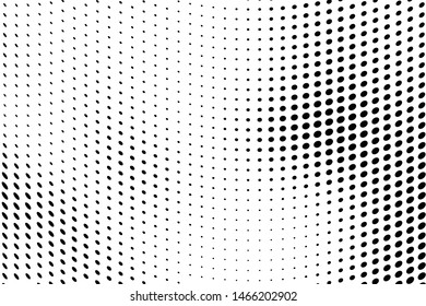 Abstract monochrome halftone texture. Black dots on white background