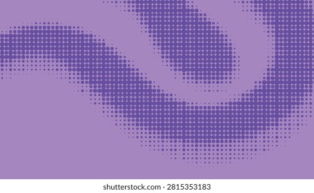 Abstract Monochrome Halftone Wave Background with Dynamic Dotted purple, Curved Flow Lines and Minimal Vector Pattern