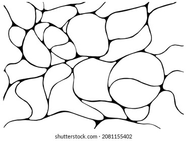 Resumen de textura monocroma dibujada a mano aislada sobre fondo blanco. Patrón geométrico editable para papel de pared, tarjeta, fondo, diseño interior, baldosa, cubierta, decoración de pared, otros usos. Ilustración vectorial.