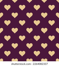 Abstract Monochrome Hearts Minimal Pattern Vector Seamless Design Perfect for Allover Fabric Print or Wrapping Paper Trendy Fashion Colors Simple Look Dark Purple Brown Tones