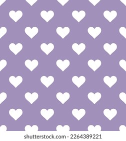Abstract Monochrome Hearts Minimal Pattern Vector Seamless Design Perfect for Allover Fabric Print or Wrapping Paper Trendy Fashion Colors Simple Look Lilac Background