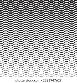 patrón abstracto monocromo horizontal pequeño a gran onda.