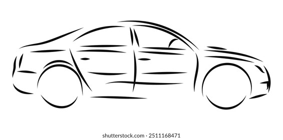 Abstract monochrome illustration of car.