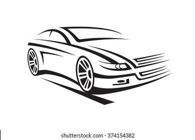 abstract monochrome illustration of a car