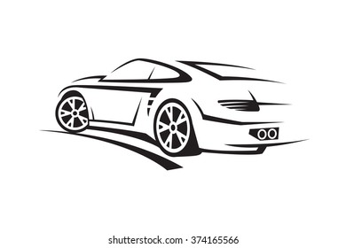 abstract monochrome illustration of a car