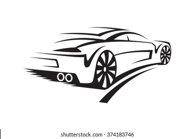 abstract monochrome illustration of a car