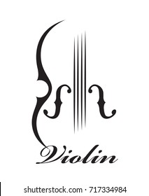 
abstract monochrome illustration of violin