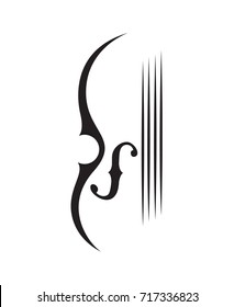 abstract monochrome illustration of violin