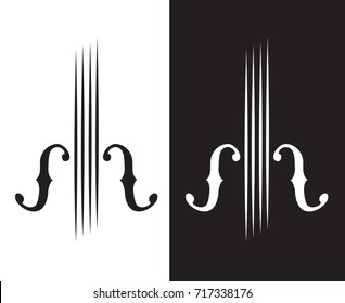 abstract monochrome illustration of violin
