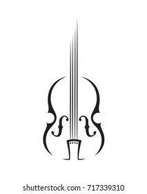abstract monochrome illustration of violin
