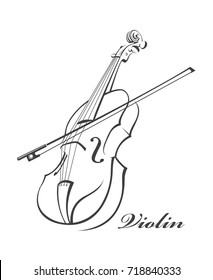 abstract monochrome illustration of violin