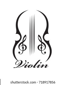 abstract monochrome illustration of violin