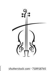 abstract monochrome illustration of violin