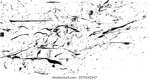 Abstract monochrome image includes a faded effect in dark tones, Abstract grunge texture design on a white background.