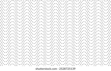 abstract monochrome irregular black dash line wave pattern can be used background.