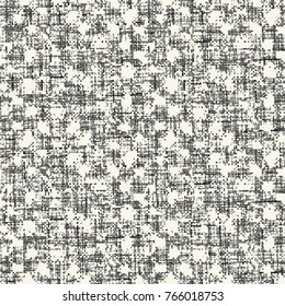 Abstract Monochrome Irregular Dot Motif Distressed Stroke Background. Seamless Pattern.