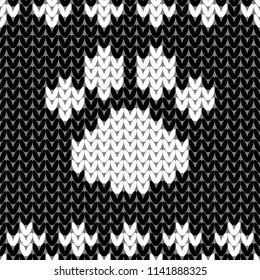 Abstract monochrome knitted seamless pattern. Knit texture sheme swatch for new year card, christmas invitation, holiday wrapping paper, winter vacation travel and ski resort advertising etc.