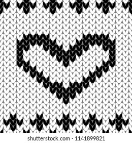 Abstract monochrome knitted seamless pattern. Knit texture sheme swatch for new year card, christmas invitation, holiday wrapping paper, winter vacation travel and ski resort advertising etc.