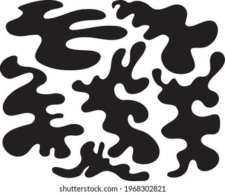 Abstract monochrome  large spots. Black and white vector illustration.