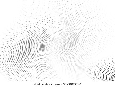 Abstract monochrome light halftone pattern. Soft curves. Vector illustration with dots. Modern dotted background.Template for web sites, stickers, labels,banners,
corporate identity, cover design