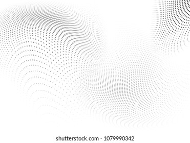 Abstract monochrome light halftone pattern. Soft curves. Vector illustration with dots. Modern dotted background.Template for web sites, stickers, labels,banners,
corporate identity, cover design