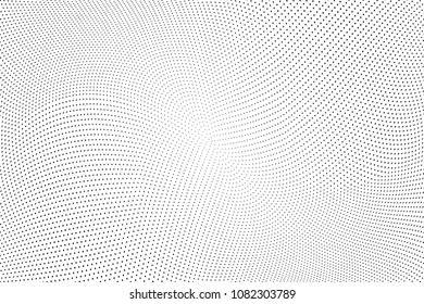 Abstract monochrome light halftone pattern. Soft curves. Vector illustration with dots. Modern dotted background.Template for web sites, stickers, labels,banners,corporate identity, cover design.