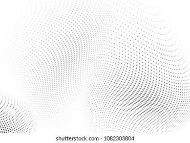 Abstract monochrome light halftone pattern. Soft curves. Vector illustration with dots. Modern dotted background.Template for web sites, stickers, labels,banners,
corporate identity, cover design