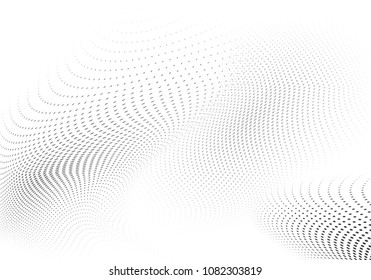 Abstract monochrome light halftone pattern. Soft curves. Vector illustration with dots. Modern dotted background.Template for web sites, stickers, labels,banners,
corporate identity, cover design