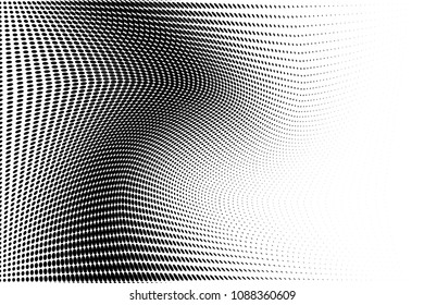 Abstract monochrome light halftone pattern. Soft curves. Vector illustration with dots. Modern dotted background.Template for web sites