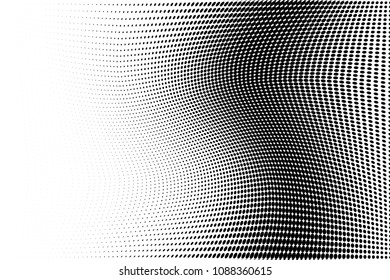 Abstract monochrome light halftone pattern. Soft curves. Vector illustration with dots. Modern dotted background.Template for web sites