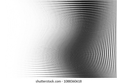 Abstract monochrome light halftone pattern. Soft curves. Vector illustration with dots. Modern dotted background.Template for web sites