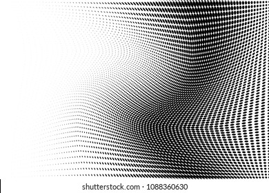 Abstract monochrome light halftone pattern. Soft curves. Vector illustration with dots. Modern dotted background.Template for web sites