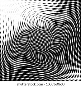 Abstract monochrome light halftone pattern. Soft curves. Vector illustration with dots. Modern dotted background.Template for web sites