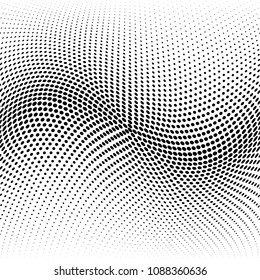 Abstract monochrome light halftone pattern. Soft curves. Vector illustration with dots. Modern dotted background.Template for web sites