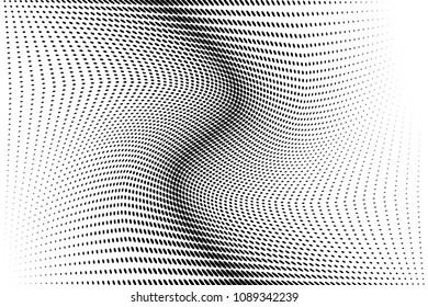 Abstract monochrome light halftone pattern. Soft curves. Vector illustration with dots. Modern dotted background.Template for web sites