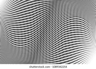 Abstract monochrome light halftone pattern. Soft curves. Vector illustration with dots. Modern dotted background.Template for web sites