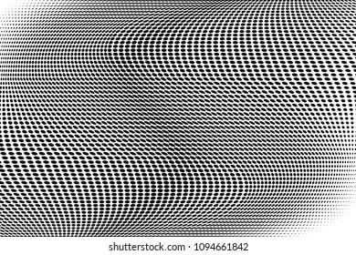 Abstract monochrome light halftone pattern. Soft curves. Vector illustration with dots. Modern dotted background