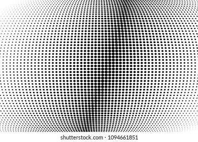 Abstract monochrome light halftone pattern. Soft curves. Vector illustration with dots. Modern dotted background