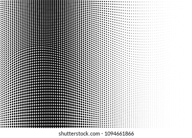 Abstract monochrome light halftone pattern. Soft curves. Vector illustration with dots. Modern dotted background