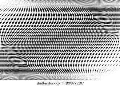 Abstract monochrome light halftone pattern. Soft curves. Vector illustration with dots. Modern dotted background
