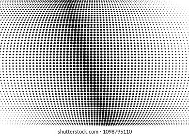 Abstract monochrome light halftone pattern. Soft curves. Vector illustration with dots. Modern dotted background