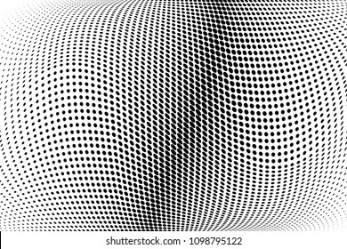Abstract monochrome light halftone pattern. Soft curves. Vector illustration with dots. Modern dotted background
