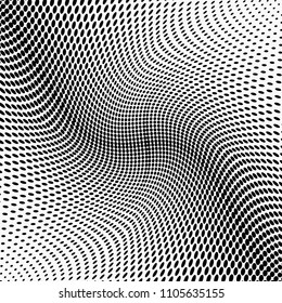 Abstract monochrome light halftone pattern. Soft curves. Vector illustration with dots. Modern polka dot background