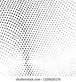 Abstract monochrome light halftone pattern. Soft curves. Vector illustration with dots. Modern polka dot background