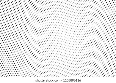 Abstract monochrome light halftone pattern. Soft curves. Vector illustration with dots. Modern polka dots background. Template for design