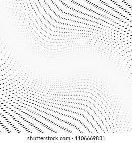 Abstract monochrome light halftone pattern. Soft curves. Vector illustration with dots. Modern polka dots background. Template for design